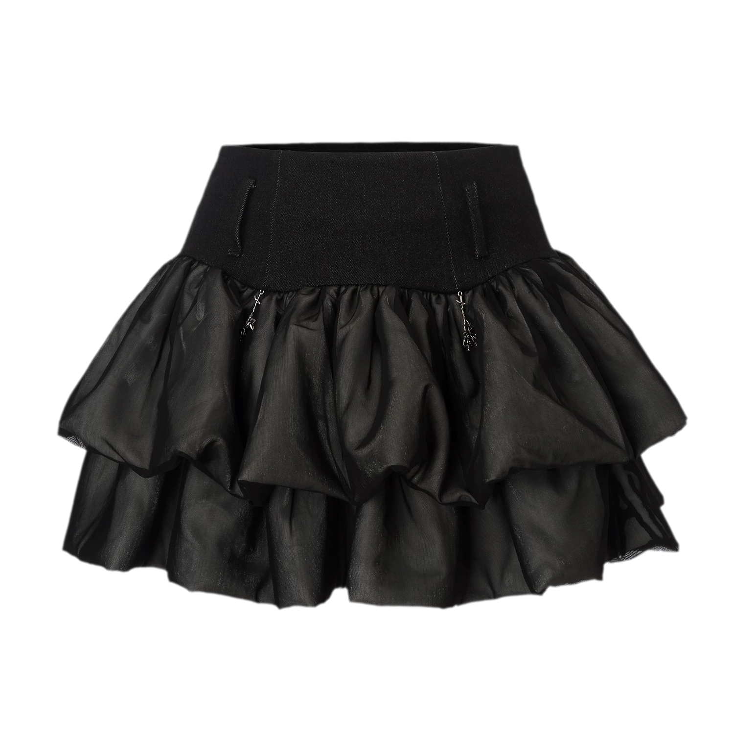 Layered Ruffle Gothic Mini Skirt
