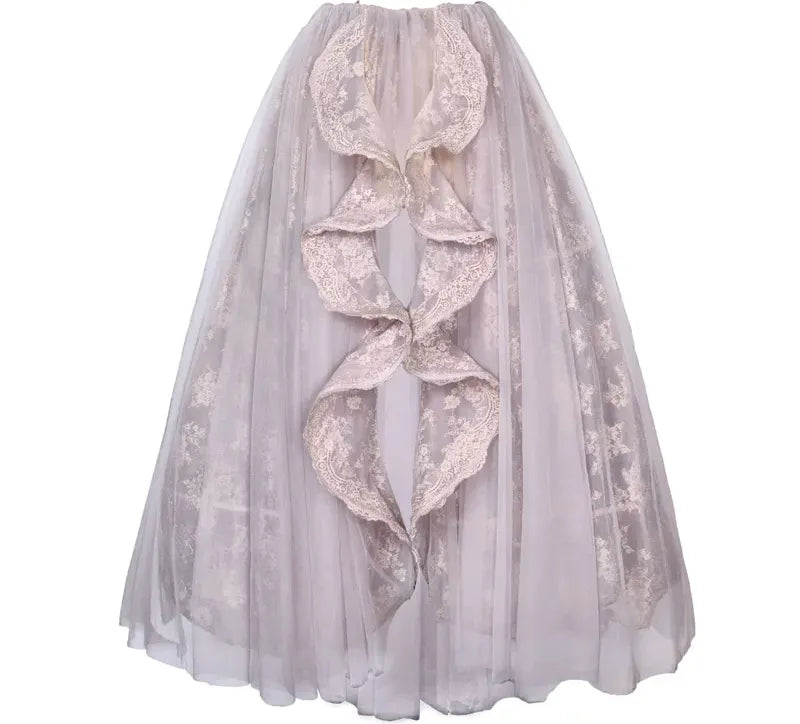 Heavy Lace Ruffle Skirt