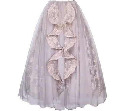 Heavy Lace Ruffle Skirt