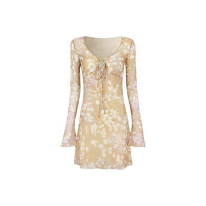 Deer Print Lace Halter Dress