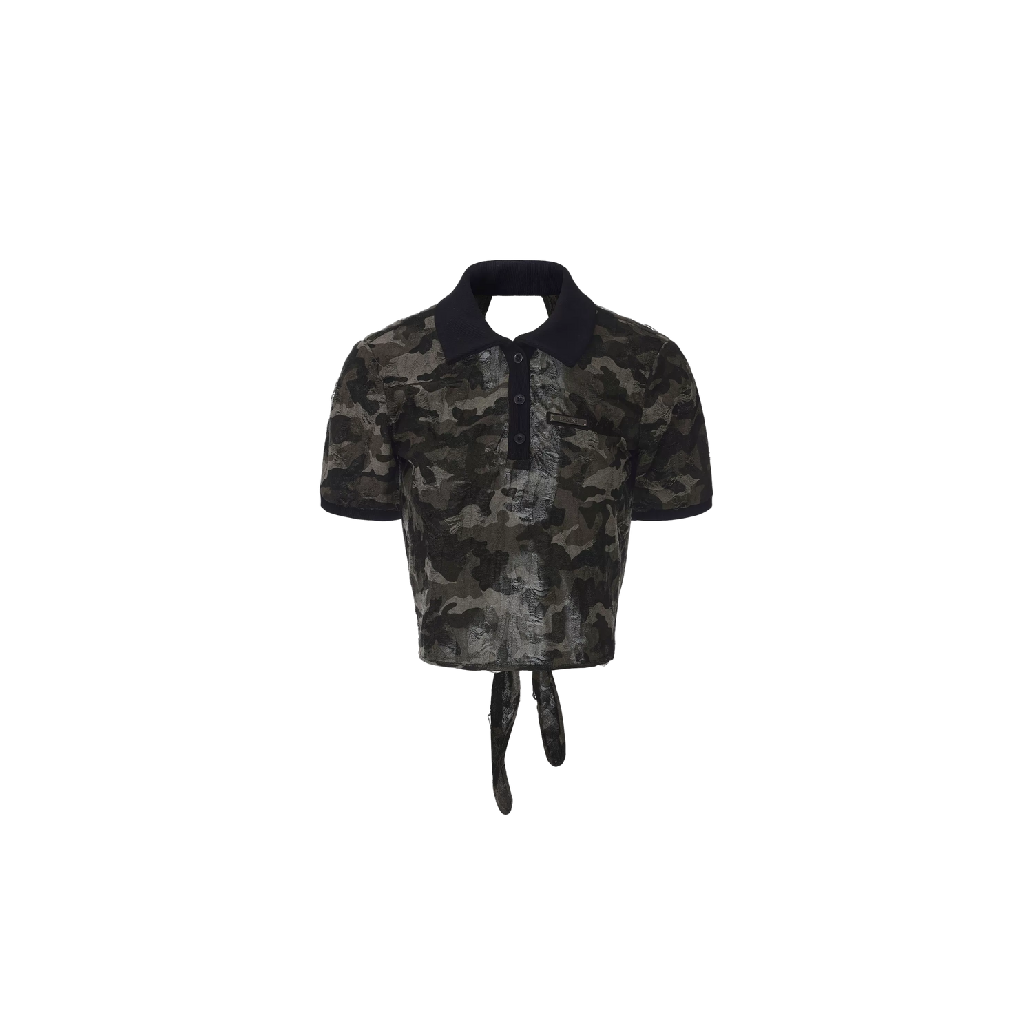 Lightweight Camouflage Polo with Back Tie Detail