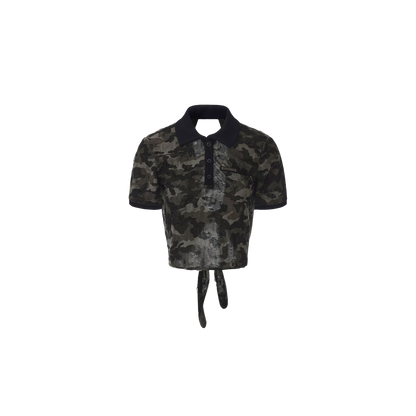 Lightweight Camouflage Polo with Back Tie Detail