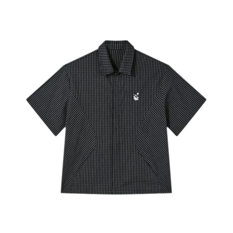 Structured Plaid Short-Sleeve Shirt