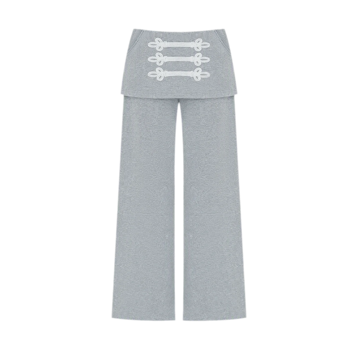 Gestrickte Hose mit Lagenoptik und geradem Bein