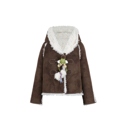 Veste courte réversible en fausse fourrure