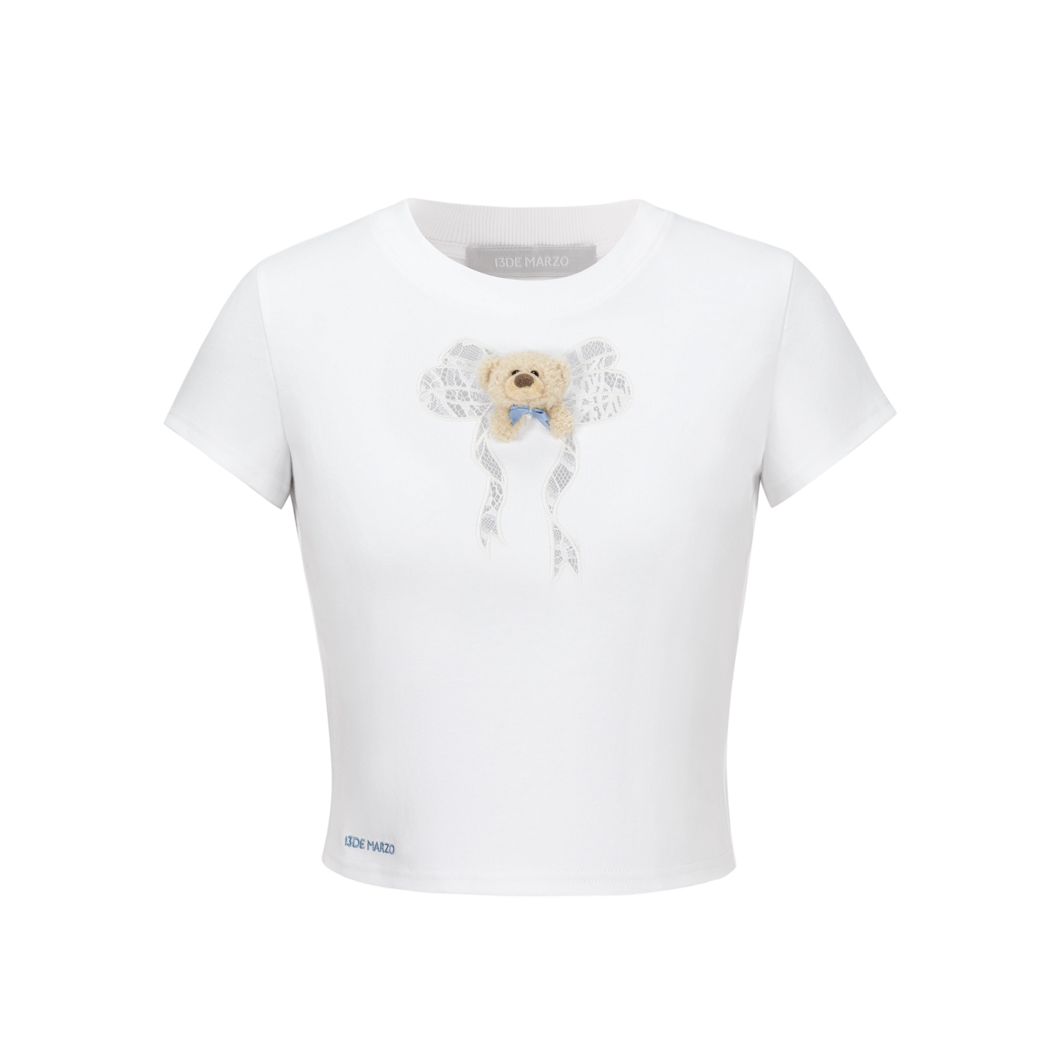 Spring/Summer 2026 Lace Bow Short Sleeve T-shirt