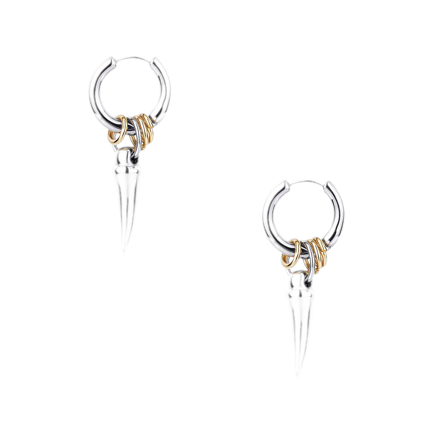 Gold &amp; Silver Tooth Design Earrings