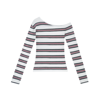Contrast Stripe Cropped Knit Top