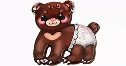Bear Heart Hair Clips