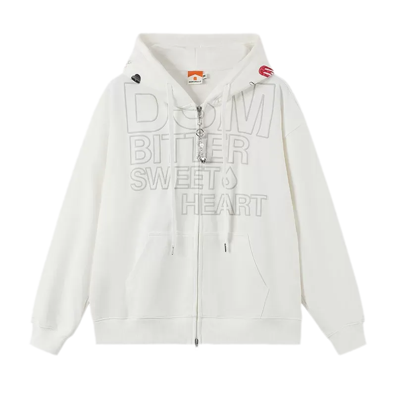 Raised Logo Zip Hoodie