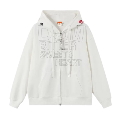 Raised Logo Zip Hoodie