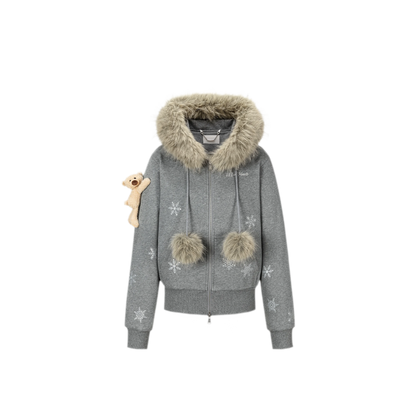 Gradient Snowflake Zip Hoodie