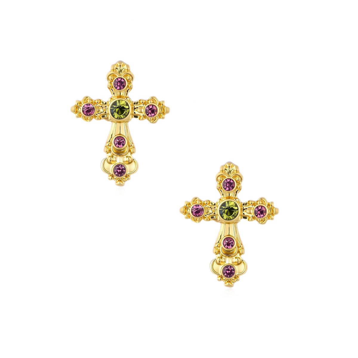 Pendientes de cruz desgastados