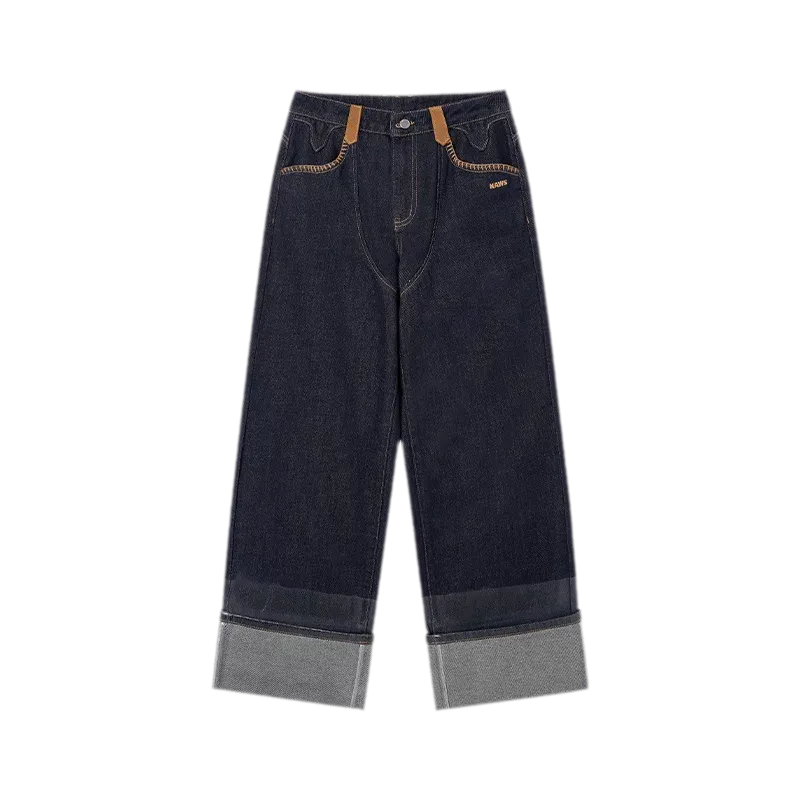 Coated Wide-Leg Denim Jeans
