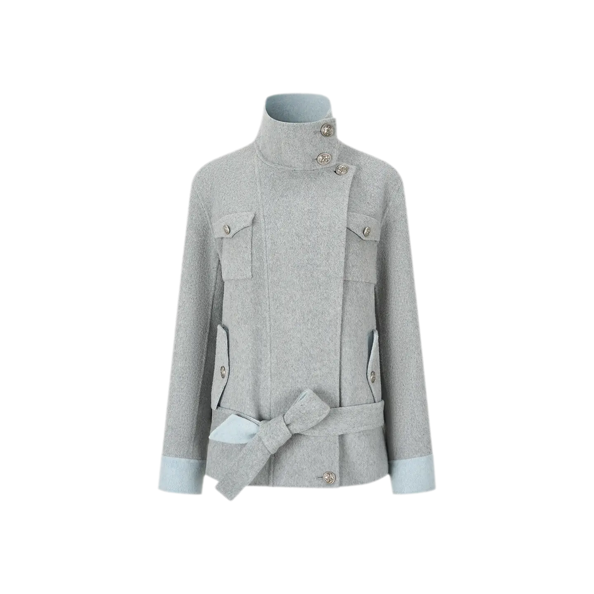 Heavyweight Contrast Wool Coat