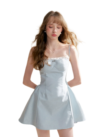 Lace-Trimmed A-Line Camisole Dress