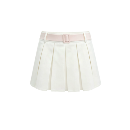 Pleated Low-Rise Mini Skirt