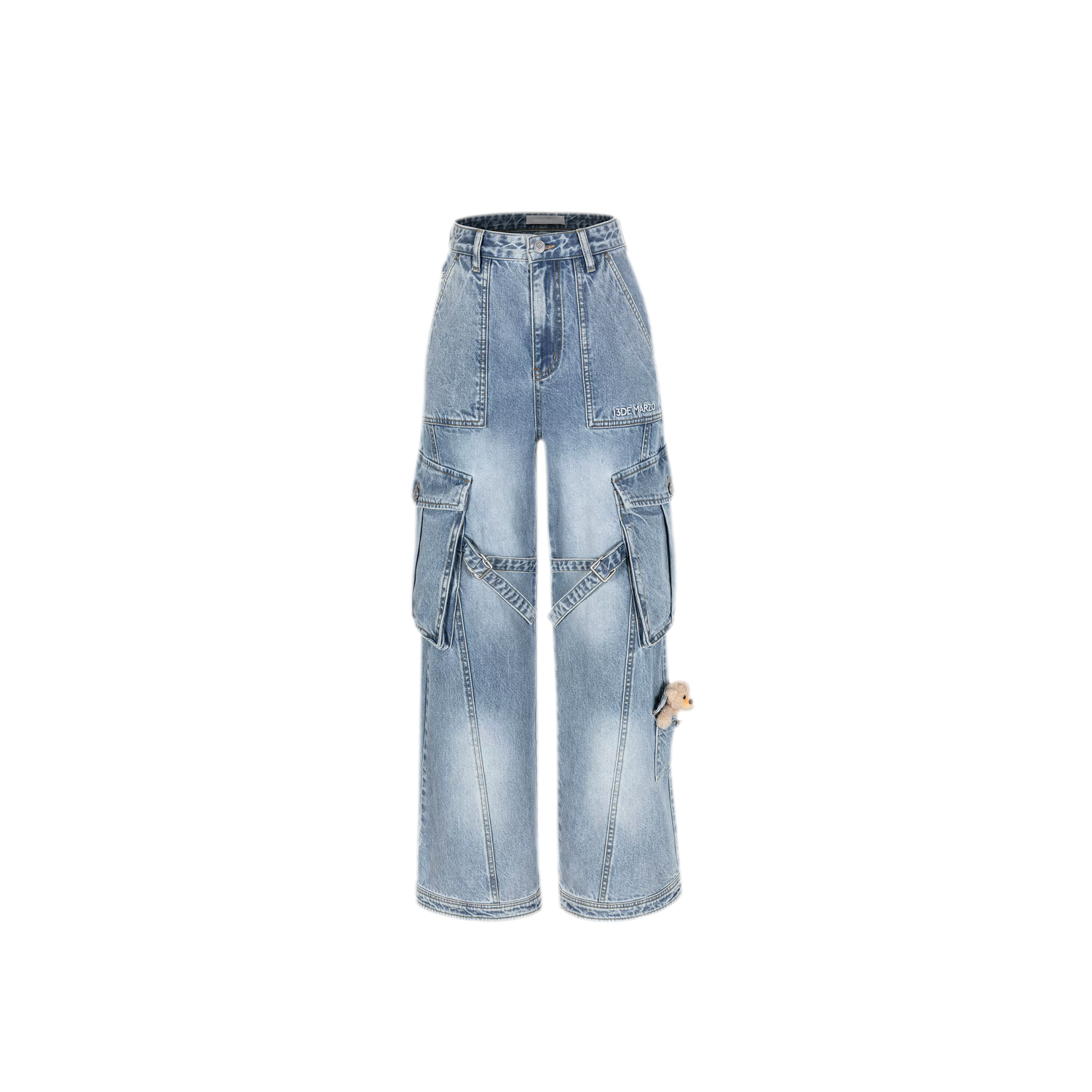 Cotton Cargo Straight Pants