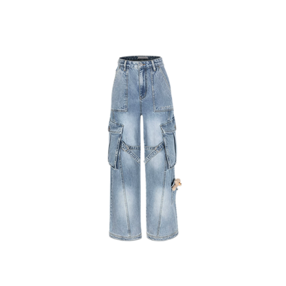 Cotton Cargo Straight Pants