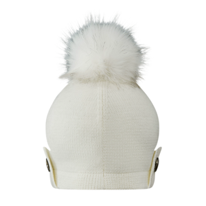 Cappello bianco, pompon bianco
