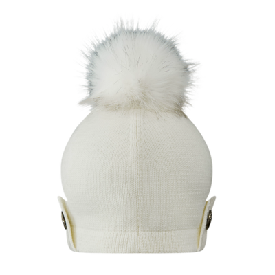 Cappello bianco, pompon bianco