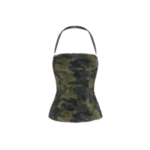 Camouflage Top with Fur / One Size