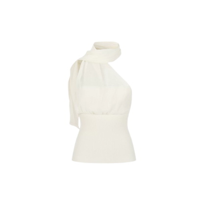 Mesh Scarf-style Tencel Knit Tube Top