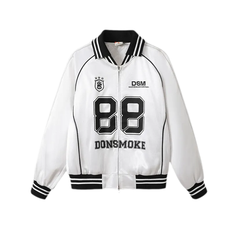 Glossy Cropped Baseball Jacket