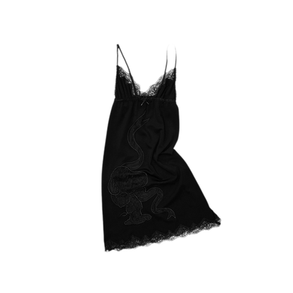 Lace Appliqué Fitted Slip Dress