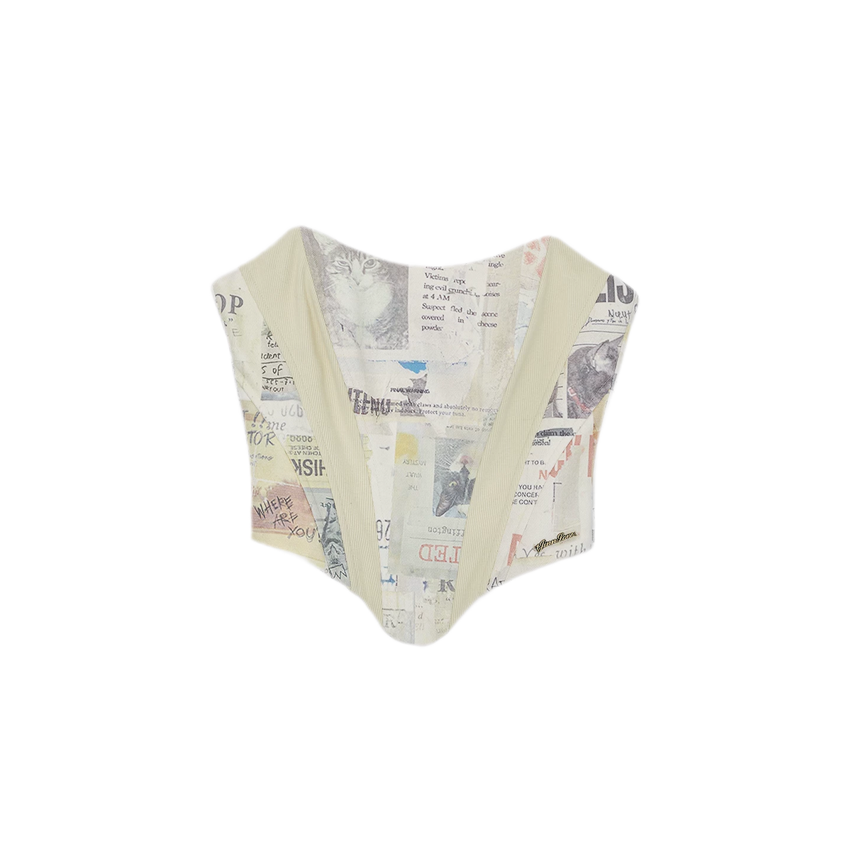 Printed Fishbone Bustier Top