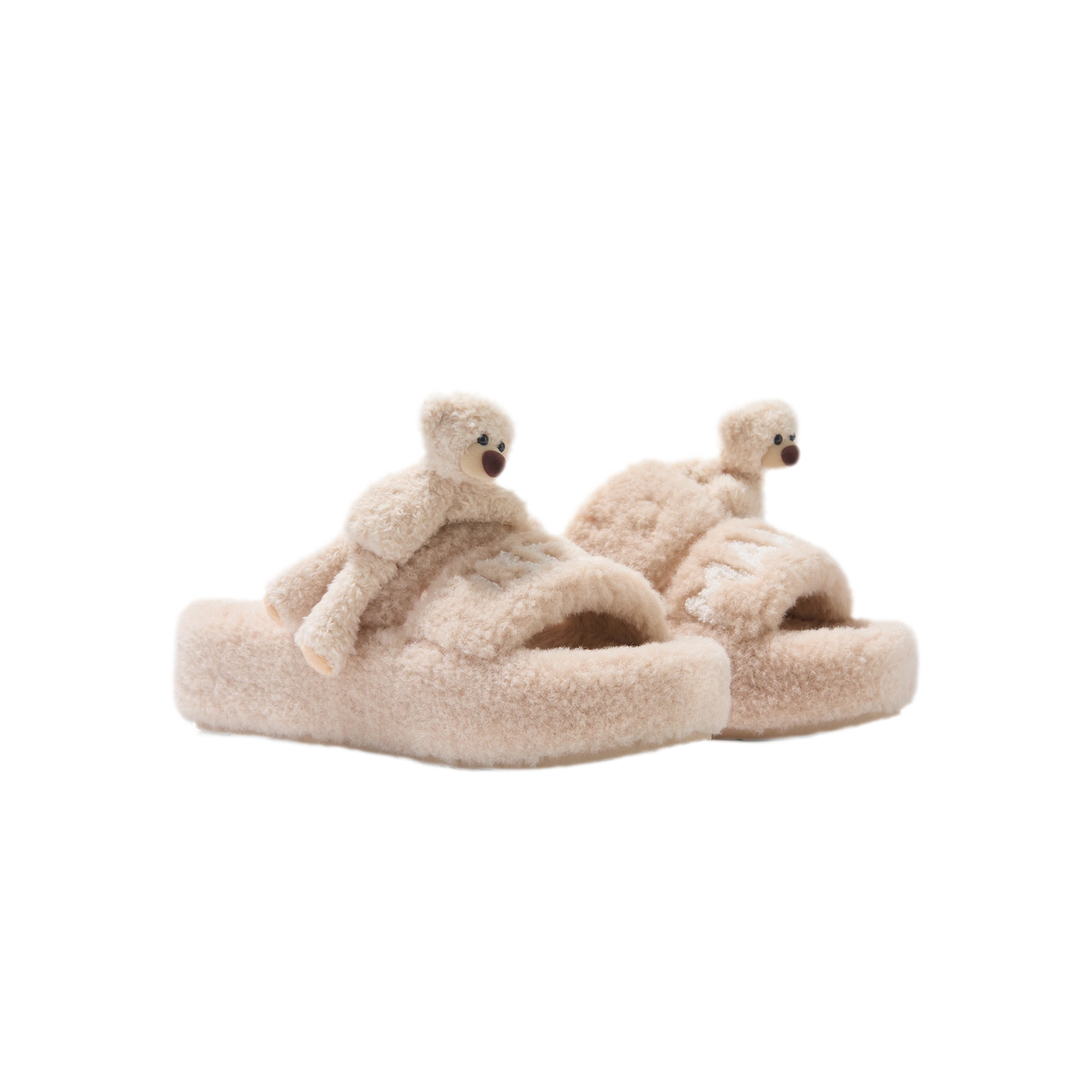 Pluchen slippers met platform en personage