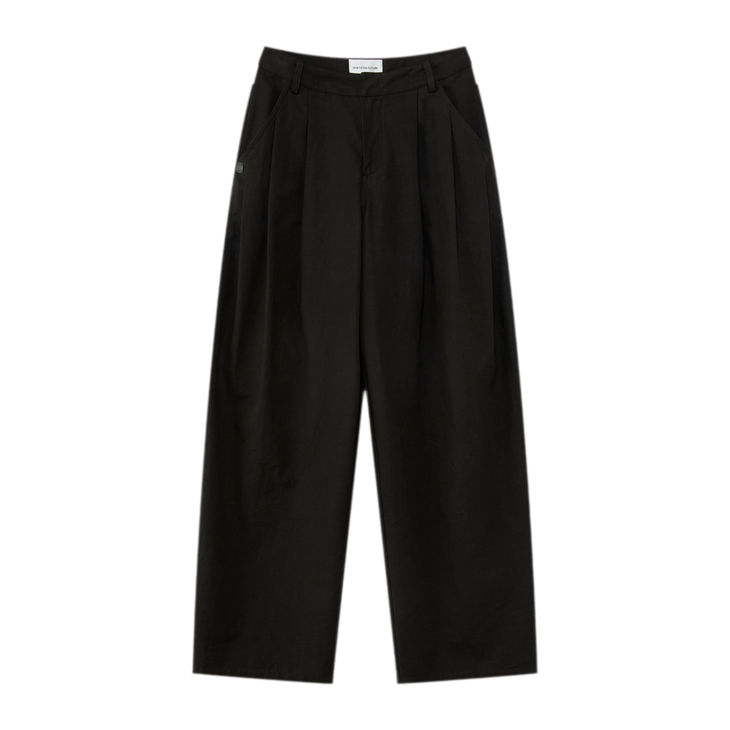 Curved Linen-Blend Pants