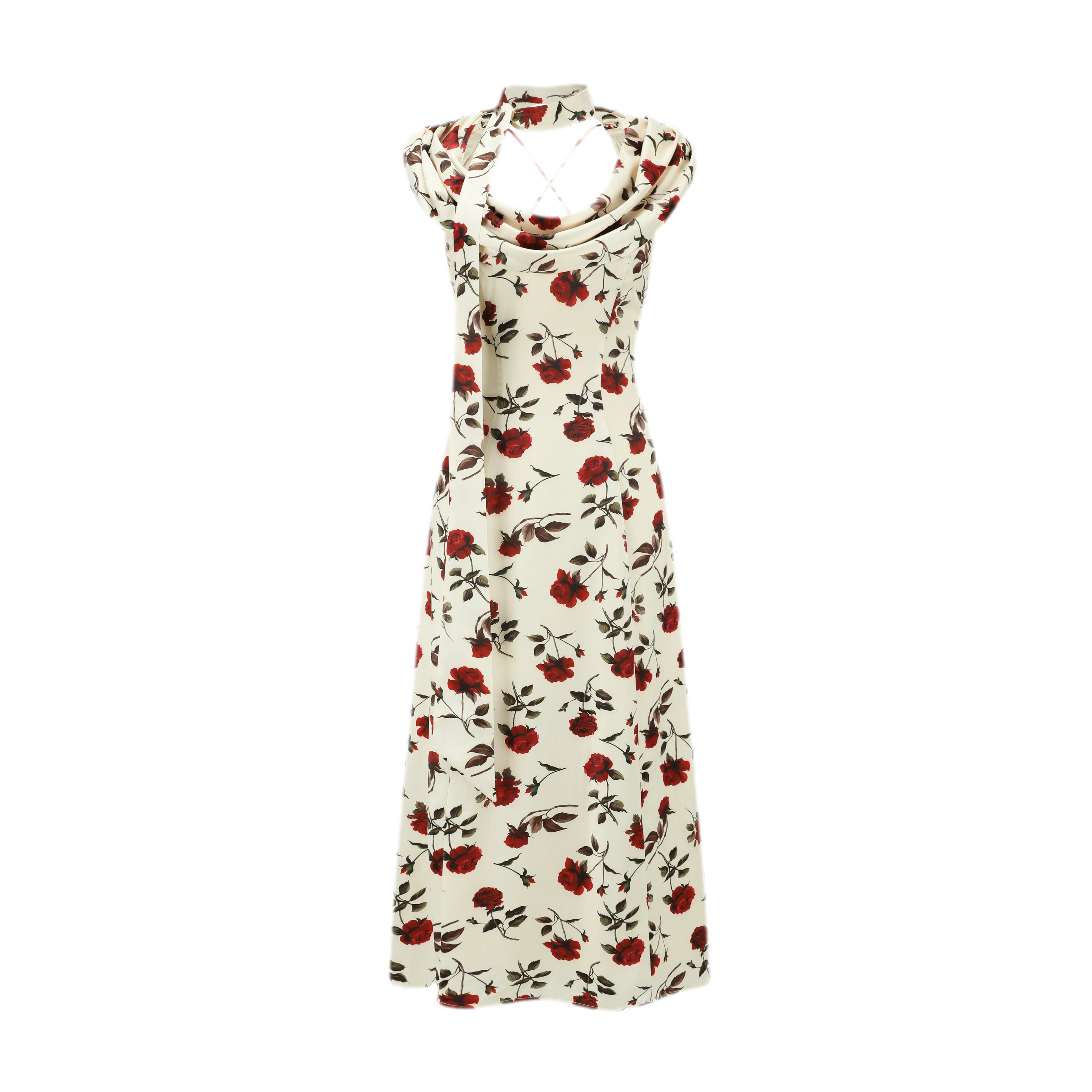 Floral Draped Maxi Dress