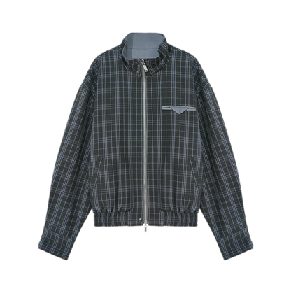 Reversible Plaid Boxy Jacket