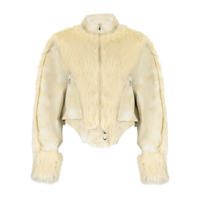 Deconstructed Faux Fur Jacket