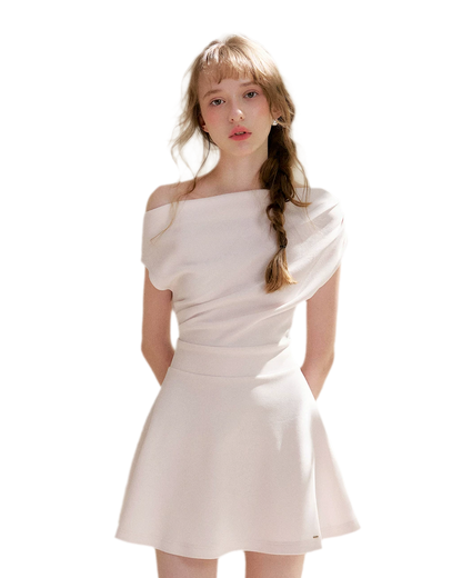 Romantic French Off-Shoulder Short Dress