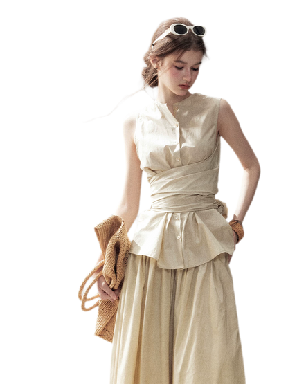 Lace Trim Skirt Set