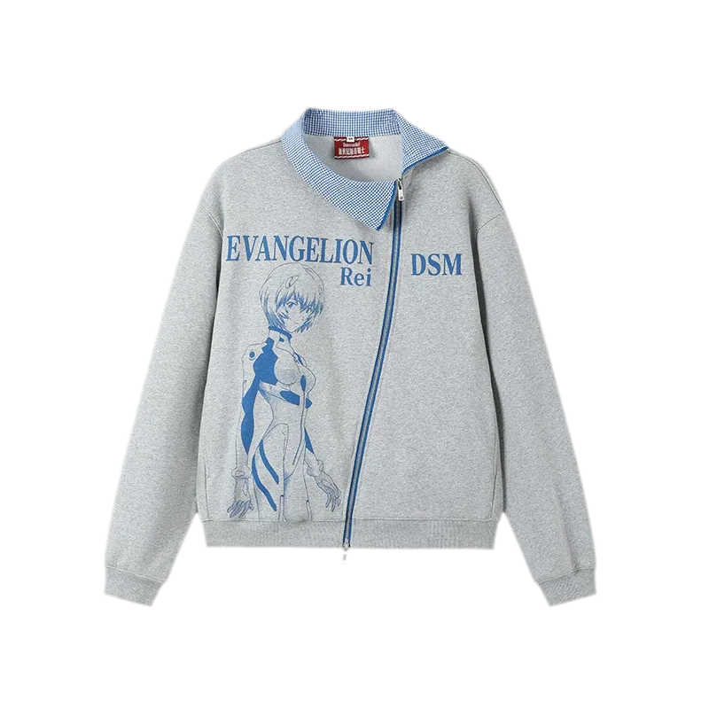 Diagonal Zip Hoodie Cardigan