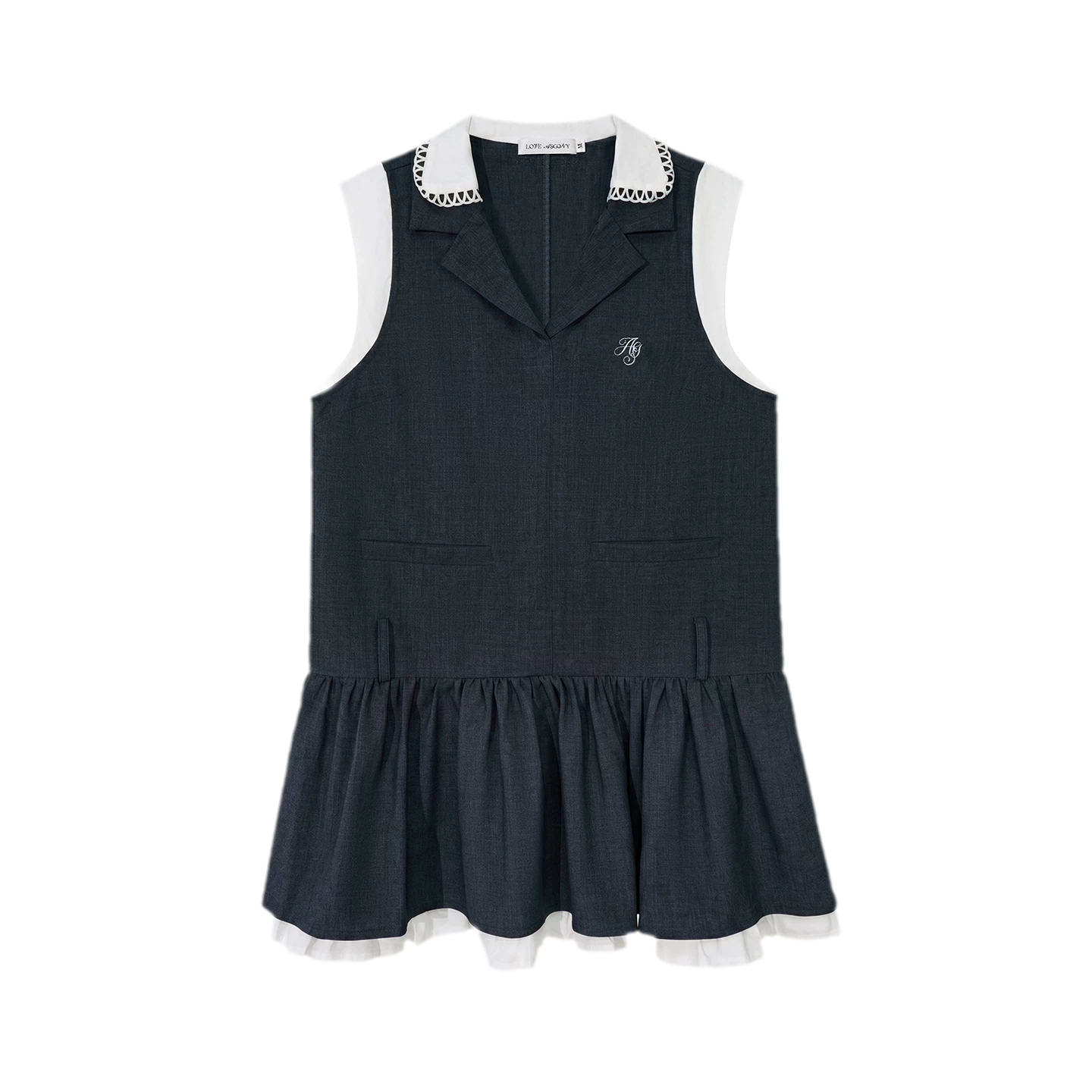 Contrast Collar Cami Dress