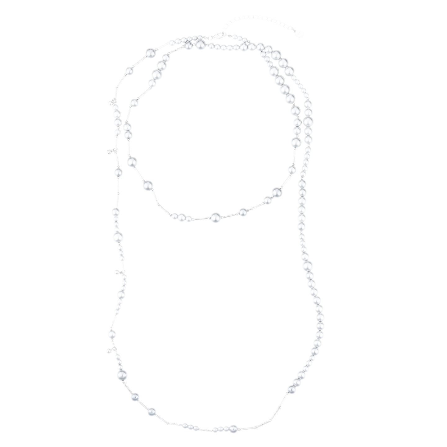 Silver Pearl Layered Necklace