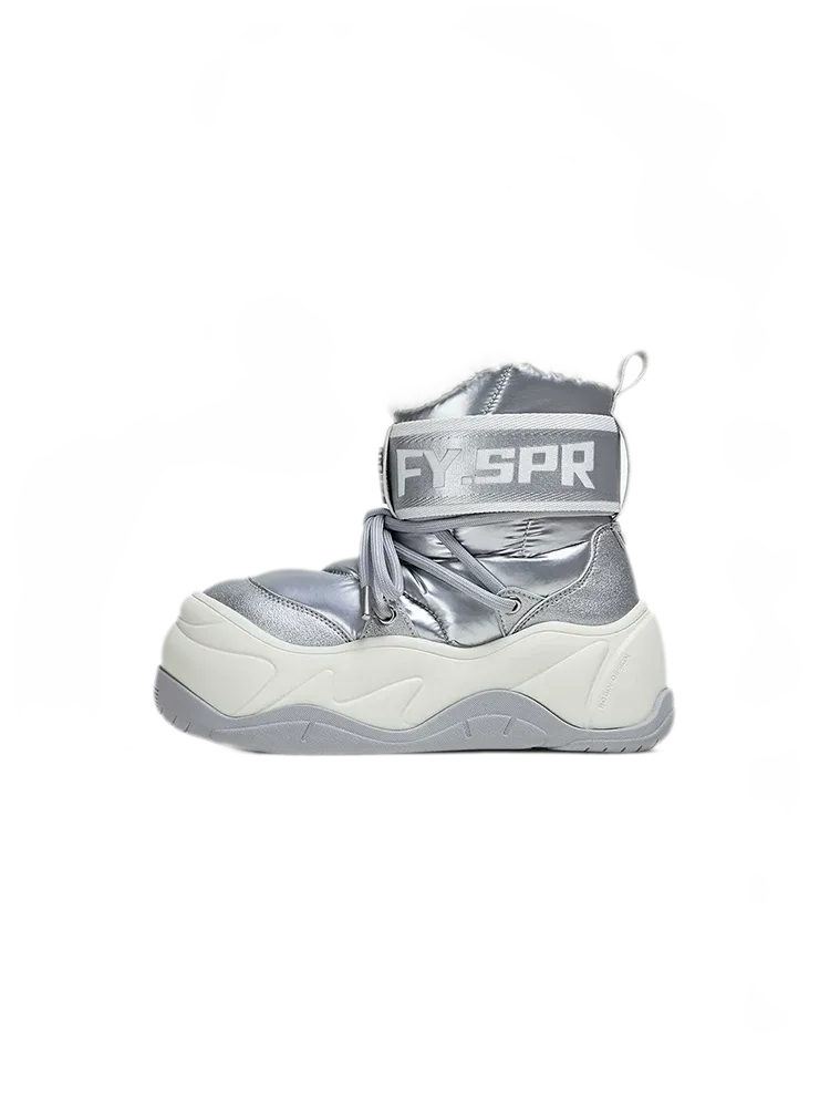 Silver Platform Snow Boots