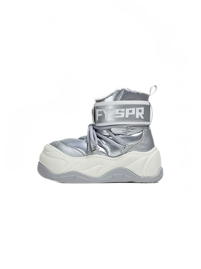 Silver Platform Snow Boots