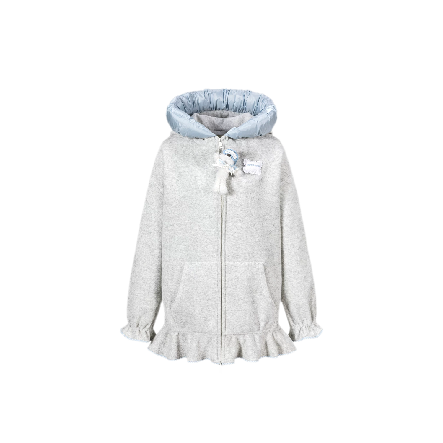 Plush Lace-Trimmed Bear Hoodie