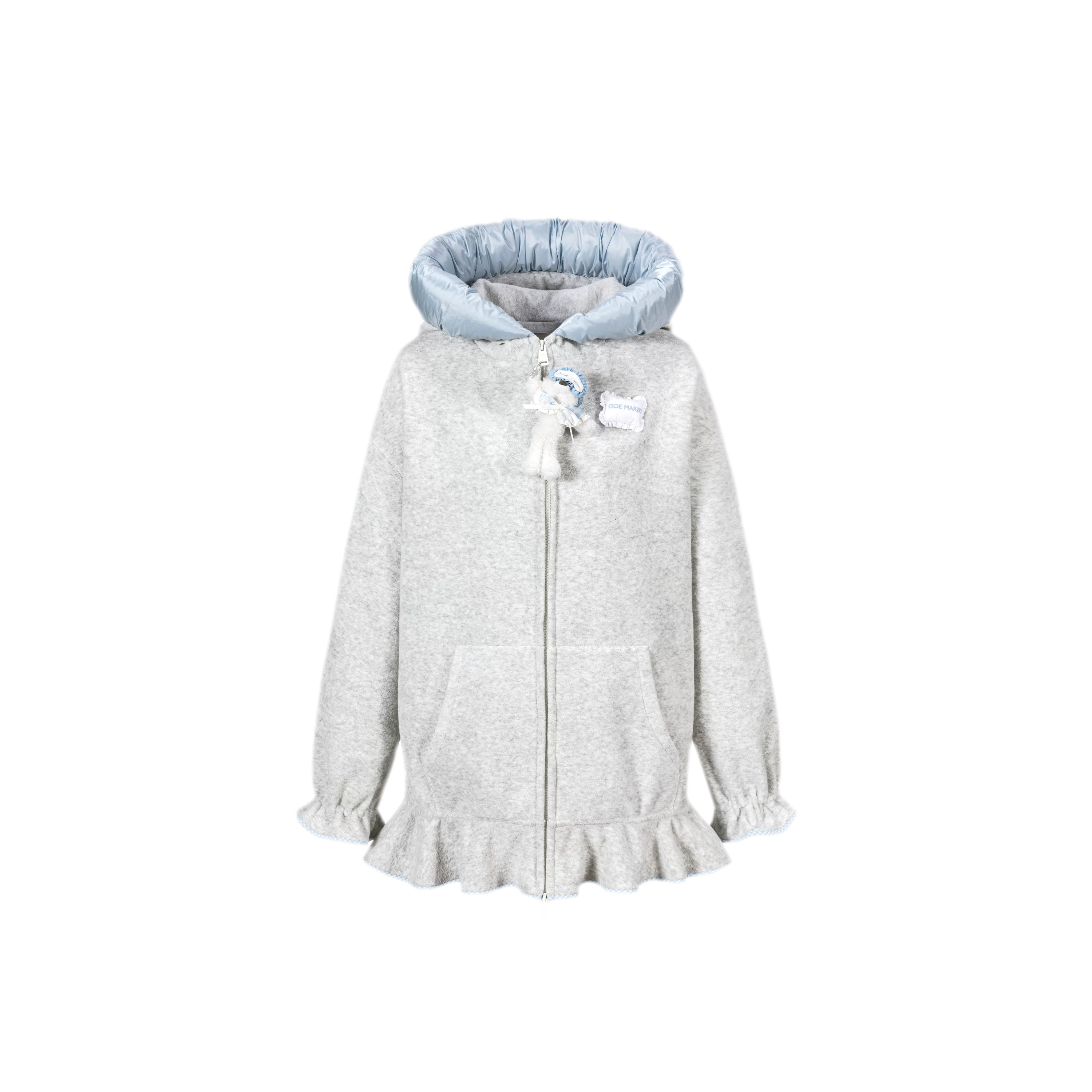 Plush Lace-Trimmed Bear Hoodie