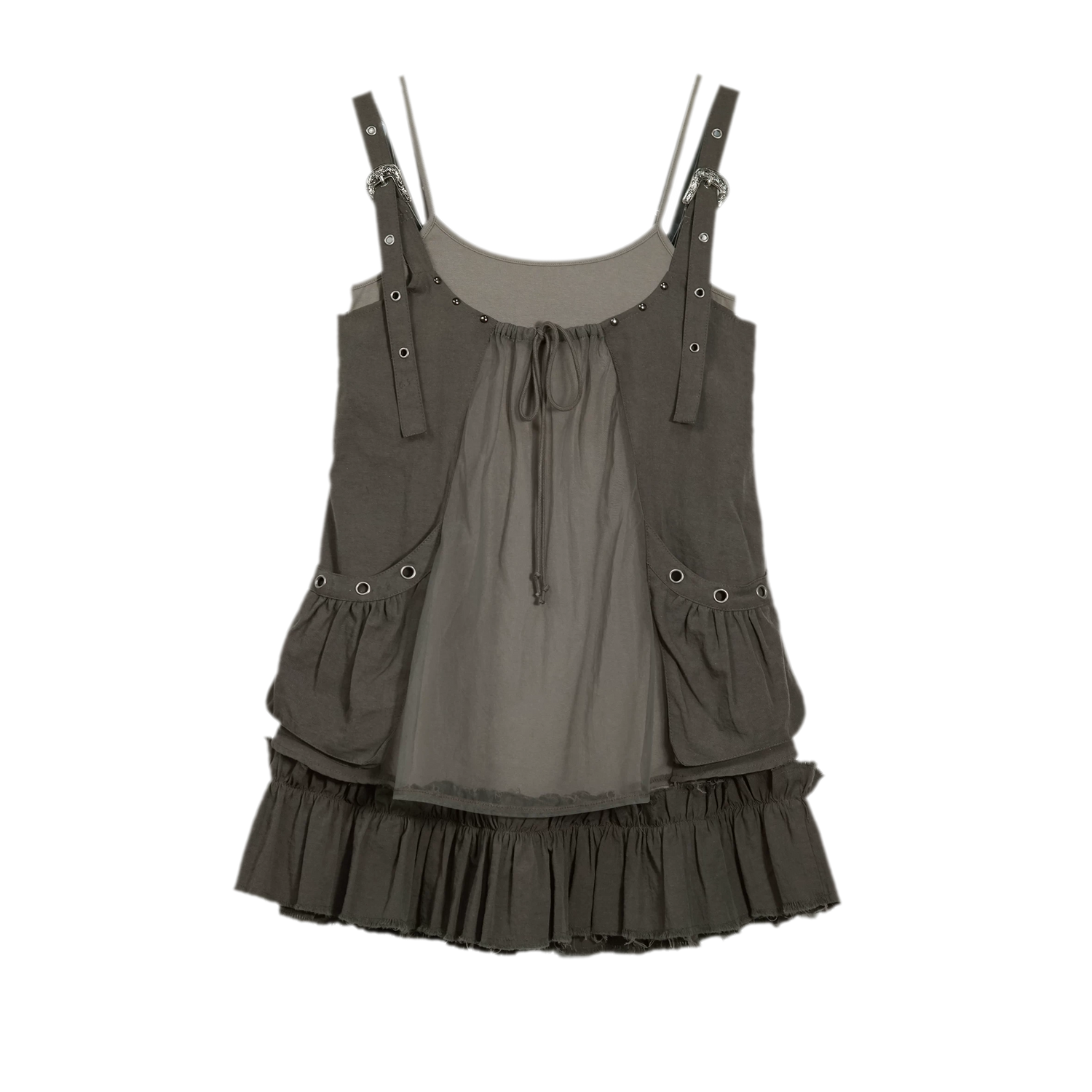 Mesh Layered Strap Dress