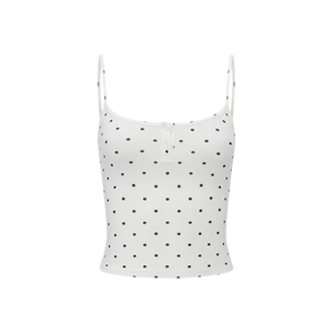 White Polka Dot Cami / L