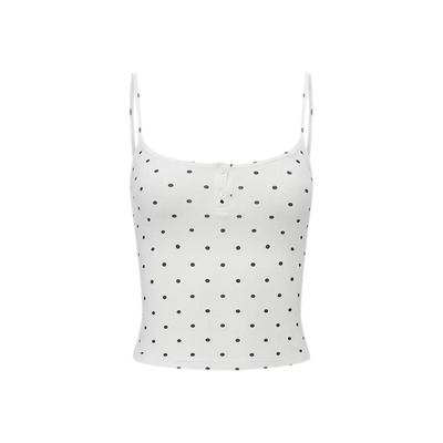 White Polka Dot Cami / L