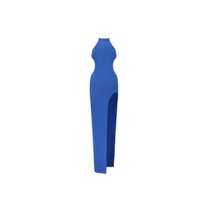 Backless Halter Slit Dress