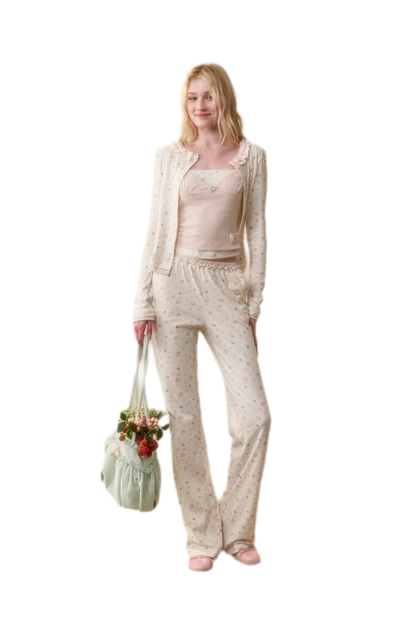 Fruit Print Layered Knit Set