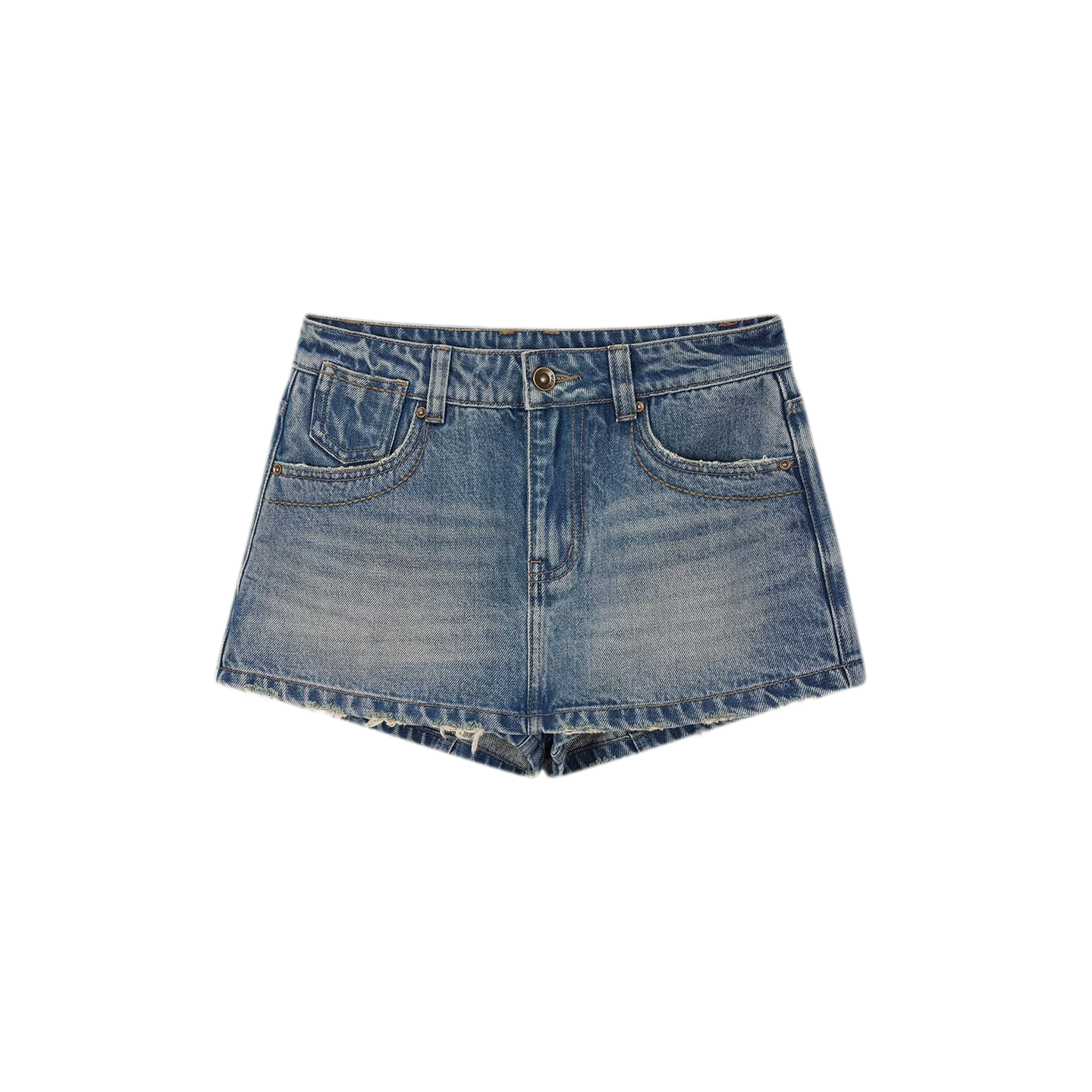 Light Indigo Distressed Denim Skort